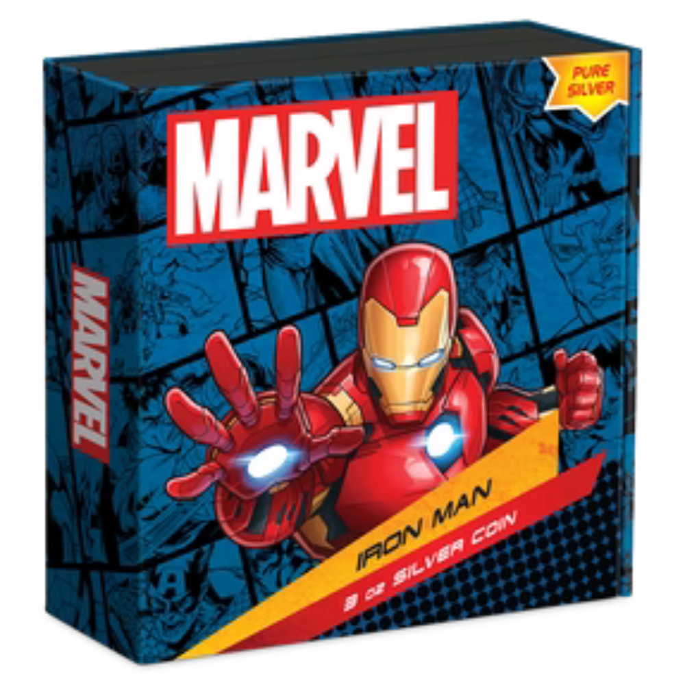 IRON MAN Marvel Classic Superheroes 3 Oz Silver Coin $10 Niue 2024