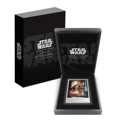 Attack of the Clones Star Wars Poster 5 Oz Silver Coin - Packaging - Agoro By New Zealand Mint