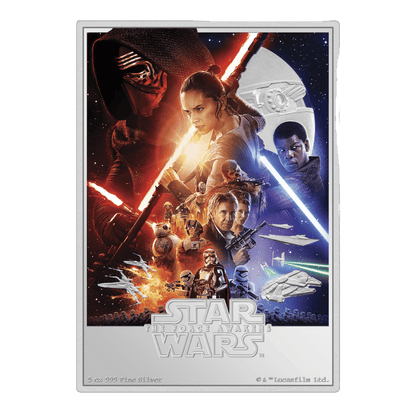 The Force Awakens Star Wars Poster 5 Oz Silver Coin