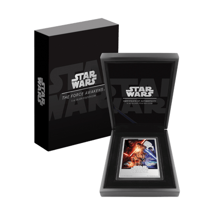 The Force Awakens Star Wars Poster 5 Oz Silver Coin