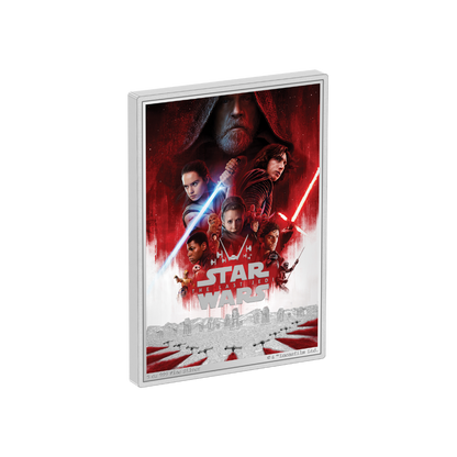 LAST JEDI POSTER 5 Oz Silver Coin $10 Niue 2024