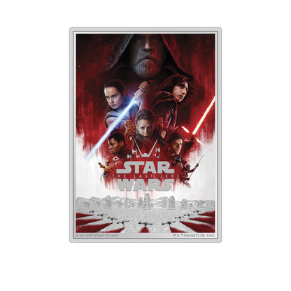 LAST JEDI POSTER 5 Oz Silver Coin $10 Niue 2024