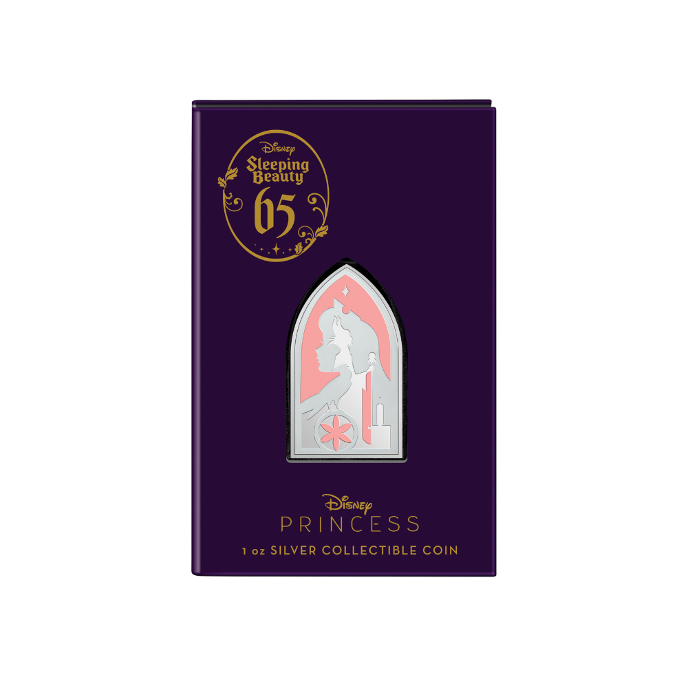 SLEEPING BEAUTY 65th Anniversary 1 Oz Silver Coin $2 Niue 2024