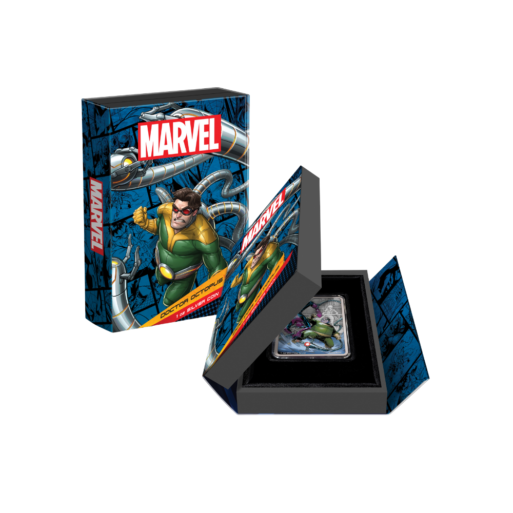 DOCTOR OCTOPUS Spiderman Villains 1 Oz Silver Coin $2 Niue 2024