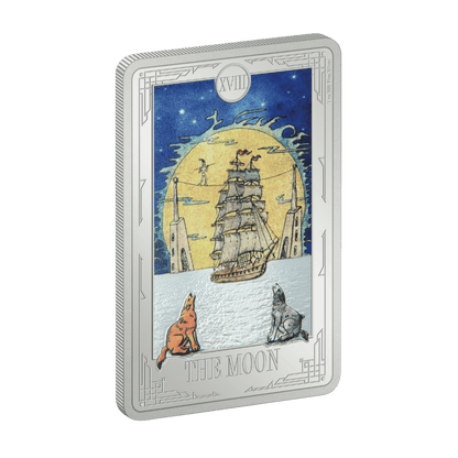 Tarot Cards The Moon 1 Oz Silver Coin - PARTHAVA COIN