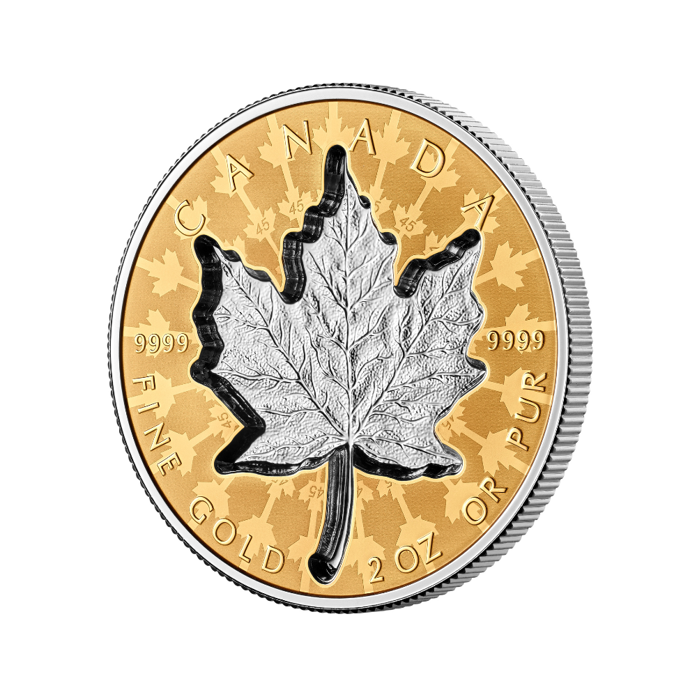 SUPER INCUSE GOLD MAPLE LEAF 2 Oz Gold Coin $200 Canada 2024
