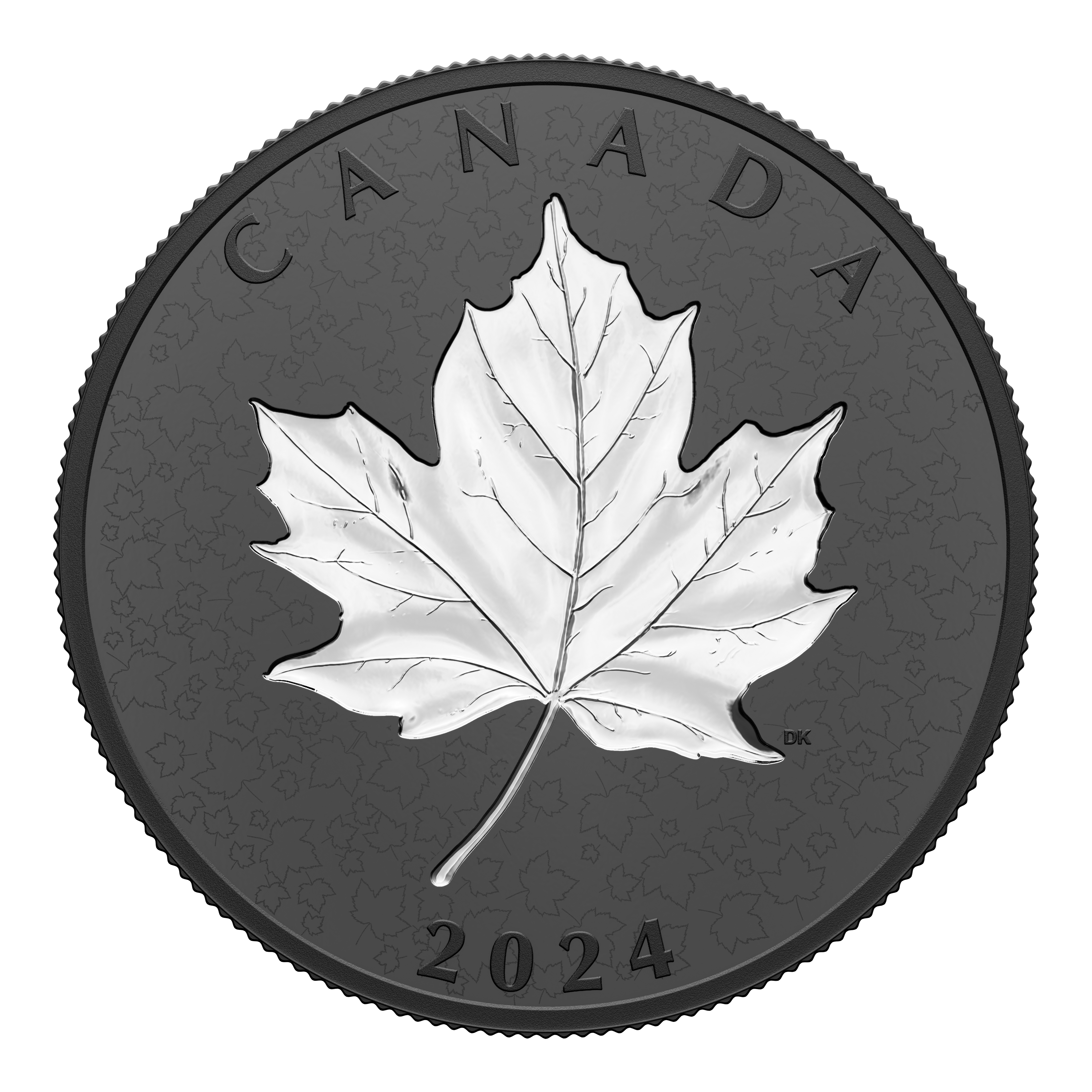 MAPLE LEAF Black Rhodium Plating 5 Oz Silver Coin $50 Canada 2024