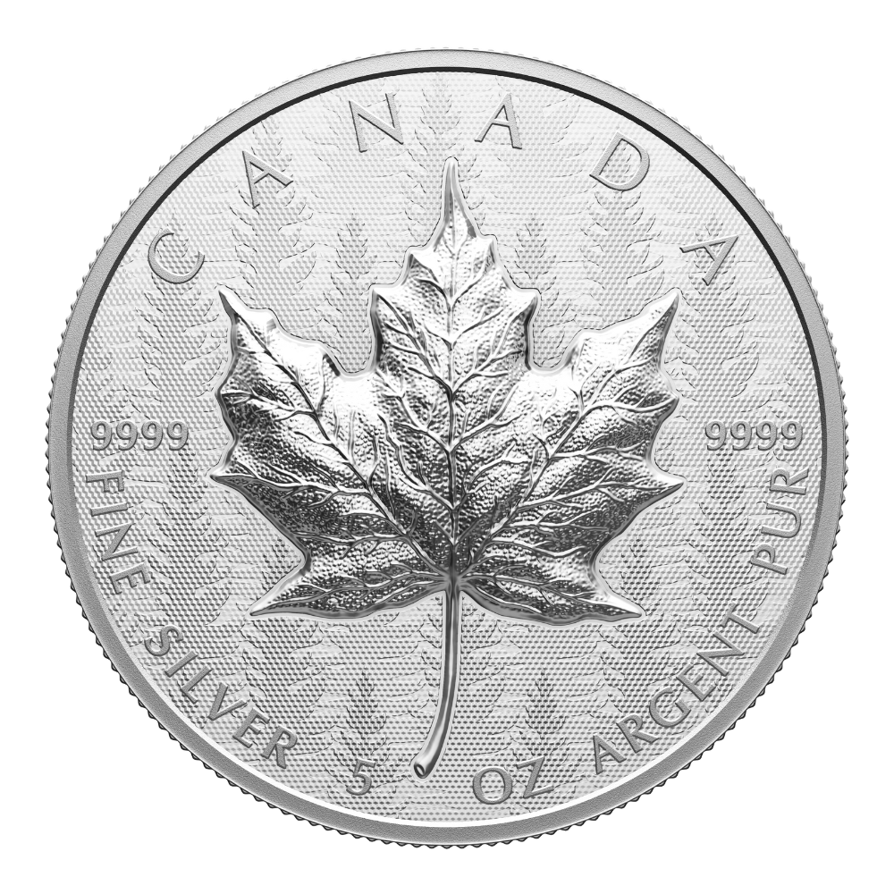 MAPLE LEAF Ultra High Relief 5 Oz Silver Coin $50 Canada 2024