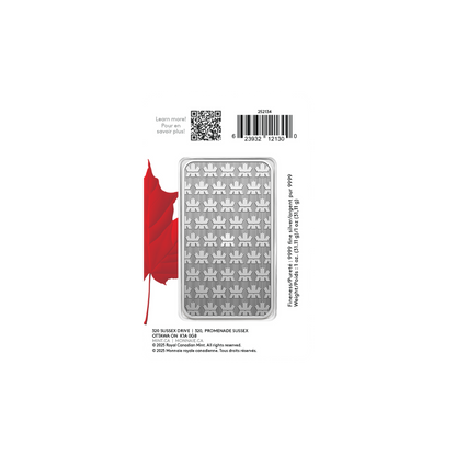 Pure Silver Bar in Proudly Canadian packaging - 1 oz. 99.99% Pure Silver 2025 (Premium Bullion)