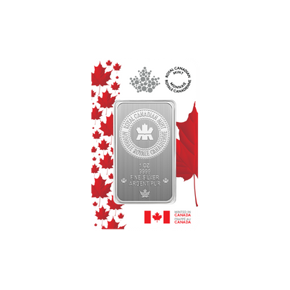 Pure Silver Bar in Proudly Canadian packaging - 1 oz. 99.99% Pure Silver 2025 (Premium Bullion)