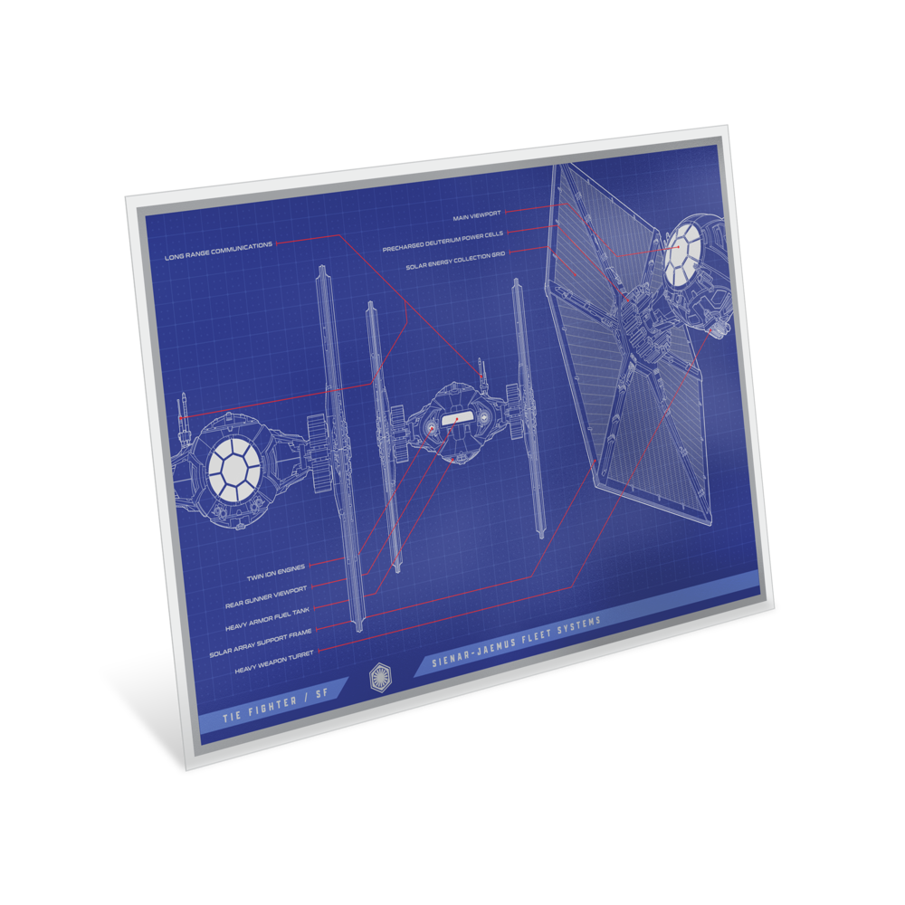 Star Wars™ Tie Fighter / SF™ Blueprint Silver Foil