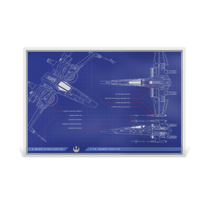 Star Wars™ X-Wing T-70™ Blueprint Silver Foil reverse agoro