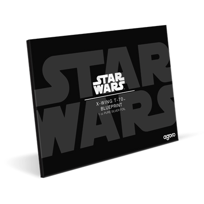 Star Wars™ X-Wing T-70™ Blueprint Silver Foil packaging agoro