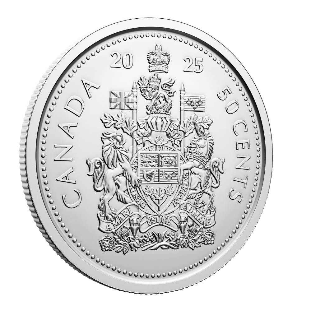 50 Cent Special Wrap Circulation Roll 2025 Canada Reverse oblique - Royal Canadian Mint