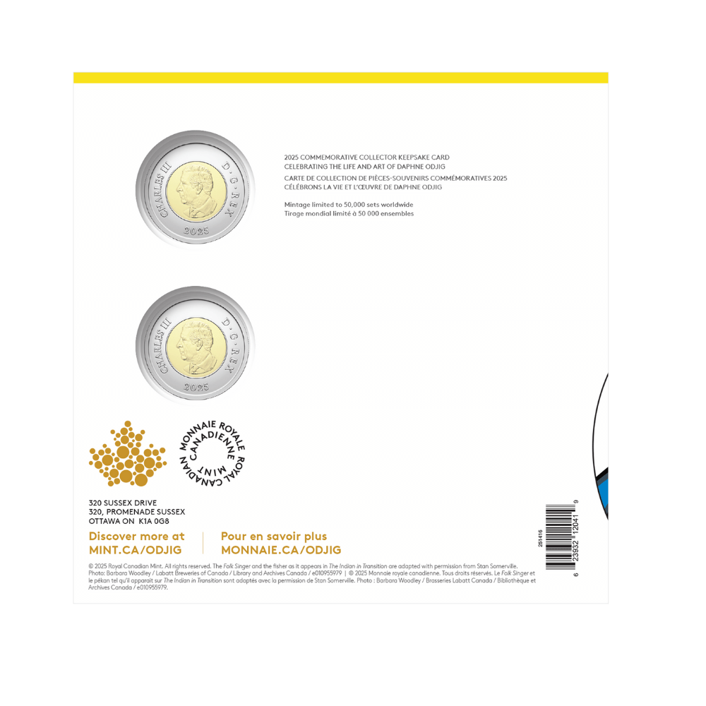 2025 Commemorative Collector Keepsake Card Celebrating the Life and Art of Daphne Odjig Royal Canadian Mint