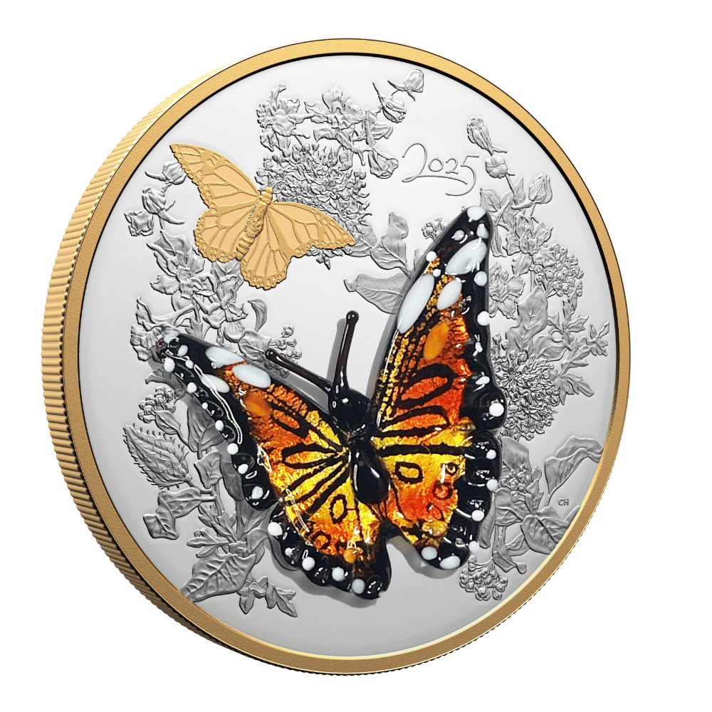 Murano Monarch Butterfly Half Kilo Fine Silver Coin Canada 2025 reverse Royal Canadian Mint