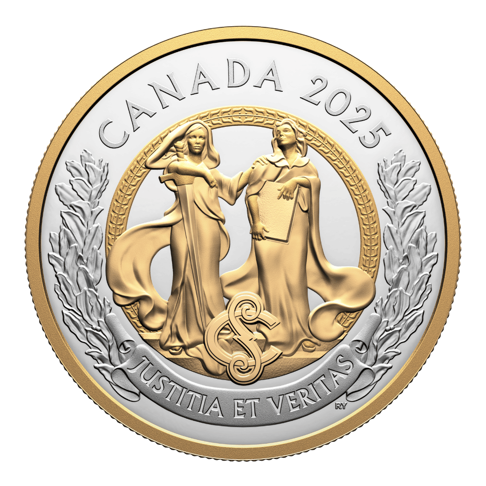 Allegories of Justice and Truth 1 Oz Fine Silver Coin Canada 2025 reverse Royal Canadian Mint