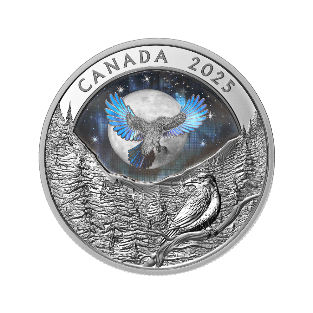 Moon Sky Raven 1 Oz Fine Silver Coin Canada 2025 reverse 1 Royal Canadian Mint