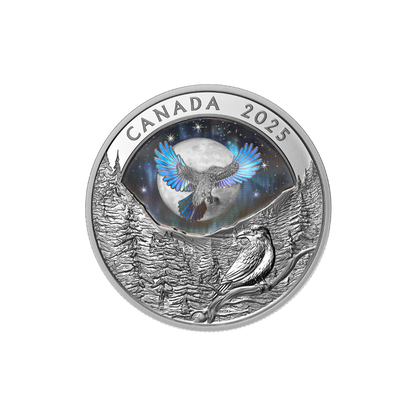 Moon Sky Raven 1 Oz Fine Silver Coin Canada 2025