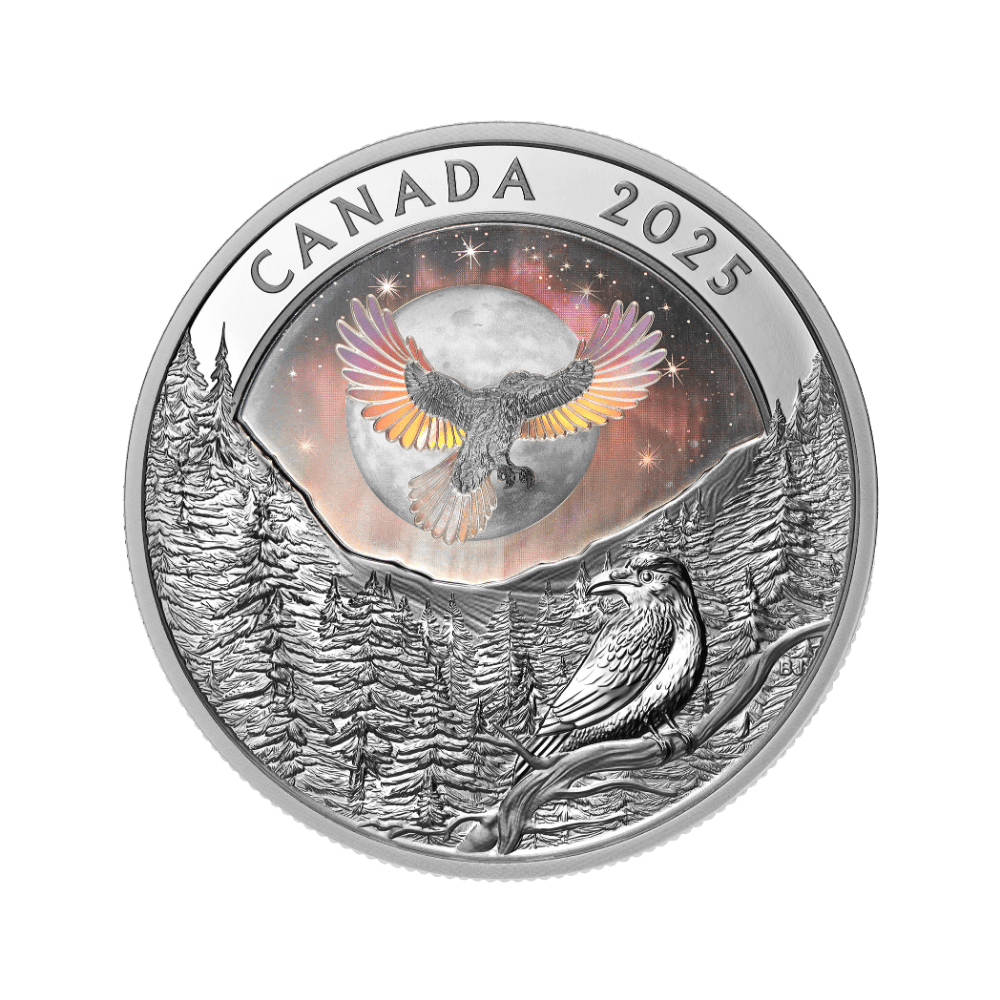 Moon Sky Raven 1 Oz Fine Silver Coin Canada 2025 reverse 2 Royal Canadian Mint
