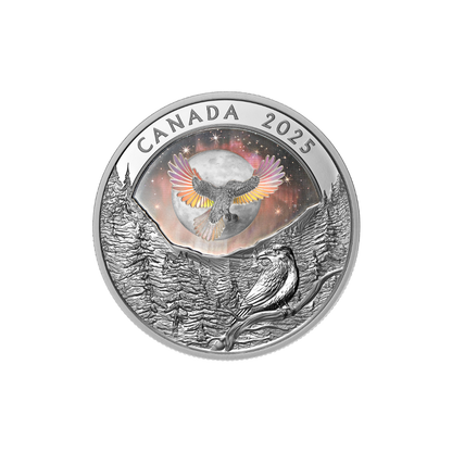 Moon Sky Raven 1 Oz Fine Silver Coin Canada 2025