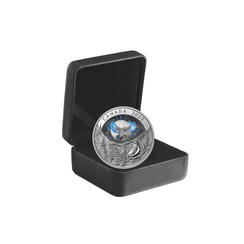 Moon Sky Raven 1 Oz Fine Silver Coin Canada 2025