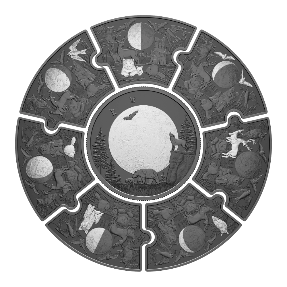 Moon phases Puzzle Coin Set Canada 2025 reverse Royal Canadian Mint