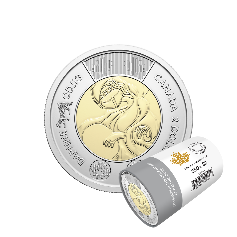 2025 $2 Celebrating the Life and Art of Daphne Odjig Non-colourized Special Wrap Roll