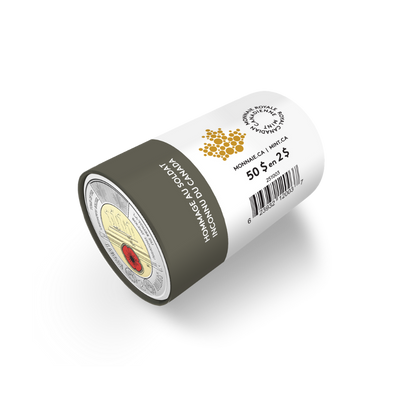 2025 $2 Honouring Canada’s Unknown Soldier Colourized Special Wrap Roll ROYAL CANADIAN MINT