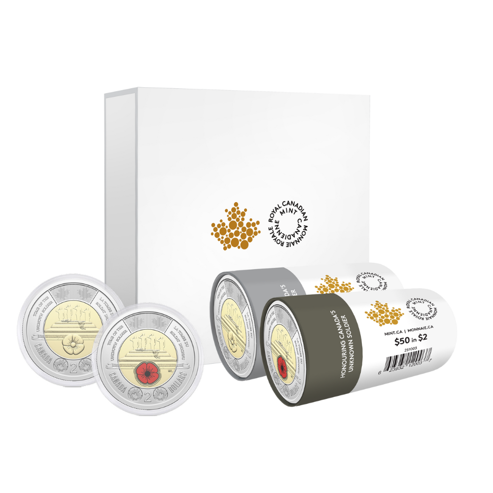 2025 $2 Honouring Canada’s Unknown Soldier Special Wrap Roll Box Set ROYAL CANADIAN MINT