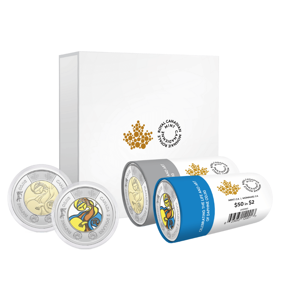 2025 $2 Celebrating the Life and Art of Daphne Odjig Special Wrap Roll Box Set Royal Canadian Mint