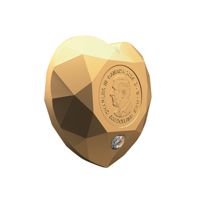 Heart Diamond Pure Gold Diamond Shaped Coin Canada 2025