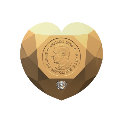 Heart Diamond Pure Gold Diamond Shaped Coin Canada 2025