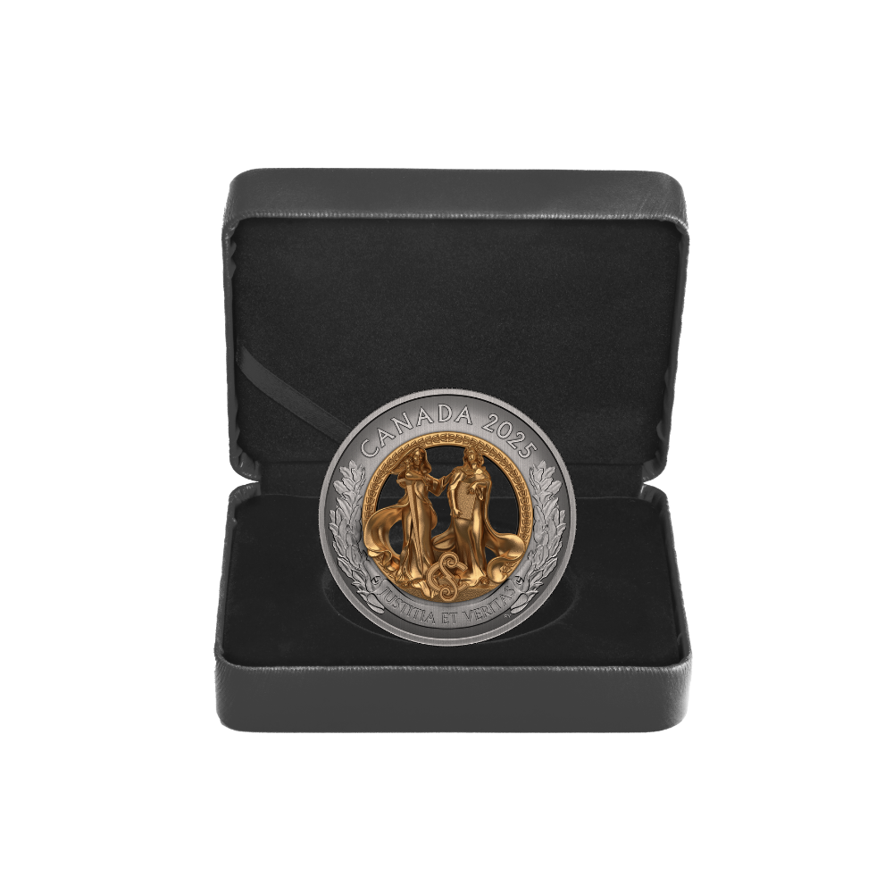 Allegories of Justice and Truth 5 Oz Fine Silver Coin Canada 2025