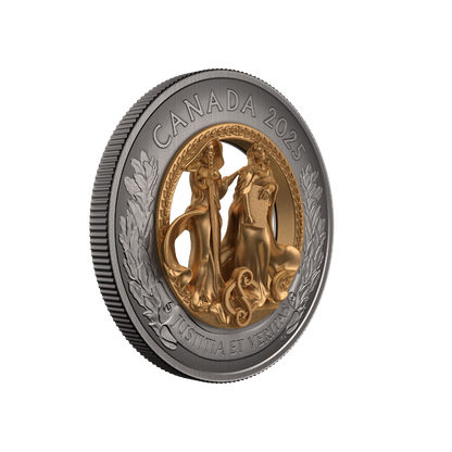 Allegories of Justice and Truth 5 Oz Fine Silver Coin Canada 2025