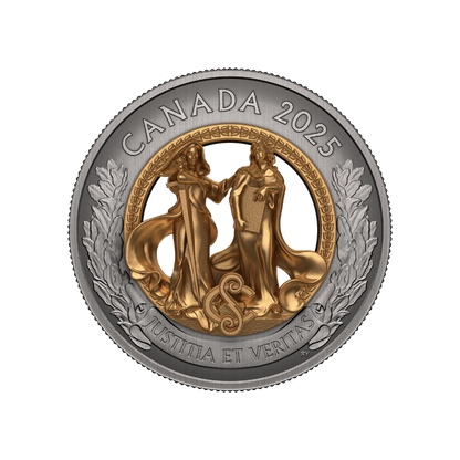 Allegories of Justice and Truth 5 Oz Fine Silver Coin Canada 2025