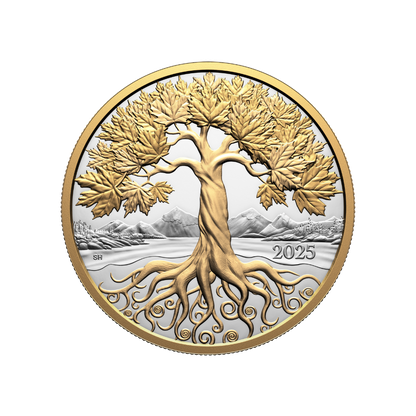 Maple Tree of Life 5 Oz Fine Silver Coin Canada 2025