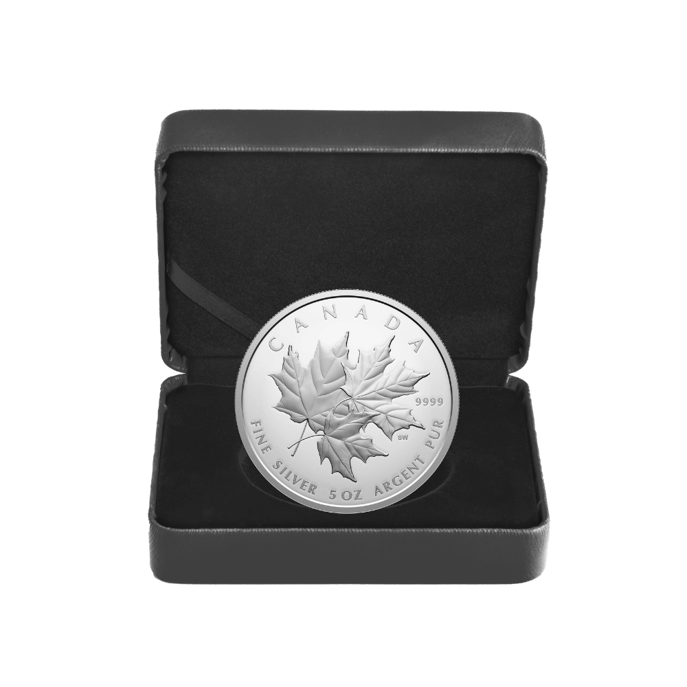 Triple Maple 5 Oz Fine Silver Coin Canada 2025 presentation box - Royal Canadian Mint