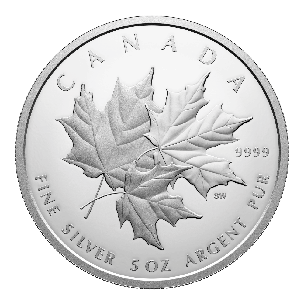 Triple Maple 5 Oz Fine Silver Coin Canada 2025 reverse - Royal Canadian Mint