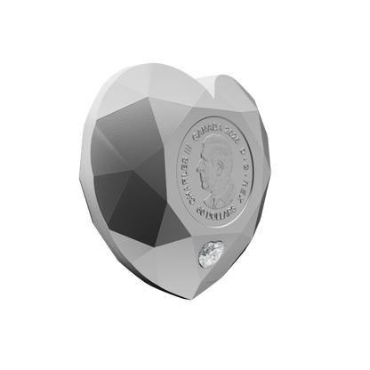 Heart Diamond Fine Silver Diamond Shaped Coin Canada 2025