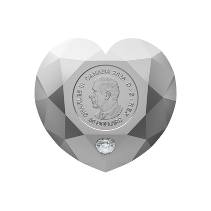 Heart Diamond Fine Silver Diamond Shaped Coin Canada 2025