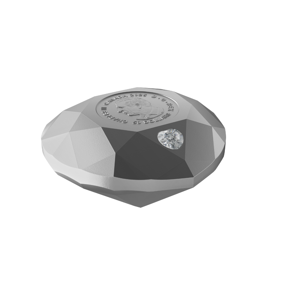 Heart Diamond Fine Silver Diamond Shaped Coin Canada 2025