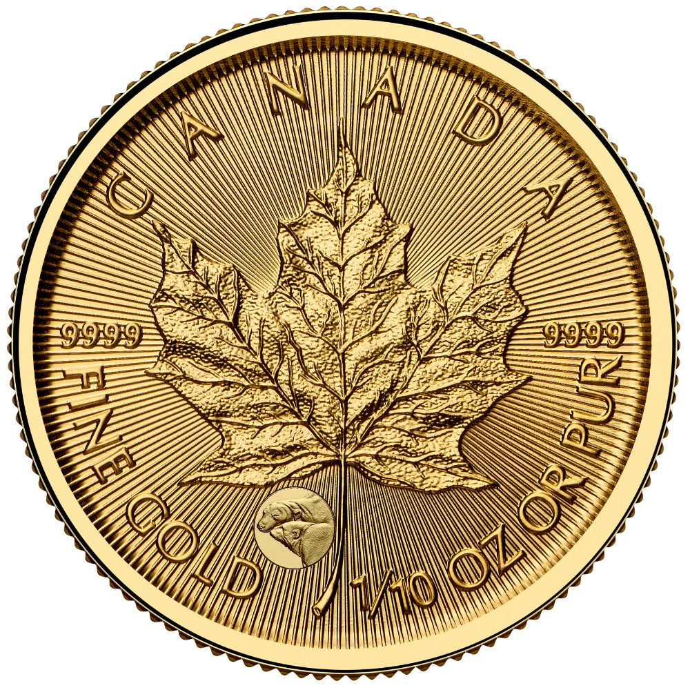 1/10-oz. 99.99% Pure Gold Coin Treasured Gold Maple Leaf: Polar Bears Privy Mark (Premium Bullion) - PARTHAVA COIN