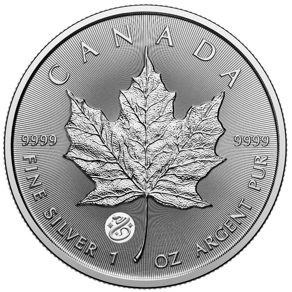 1-oz. 99.99% Pure Silver Coin – Treasured Silver Maple Leaf: Year of the Snake Privy Mark (Premium Bullion) - PARTHAVA COIN