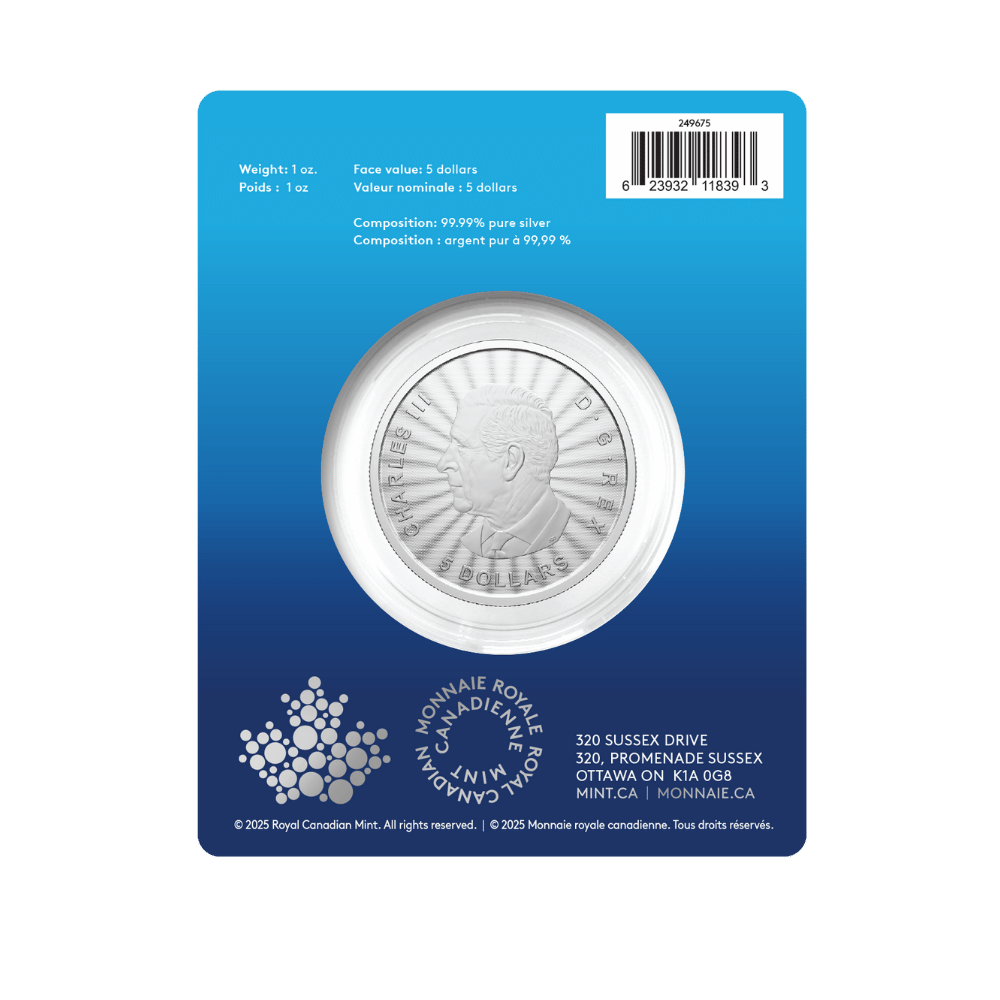 2025 The Majestic Polar Bear – 1 oz. 99.99% Pure Silver Coin (Premium Bullion) - Packaging Back - Royal Canadian Mint