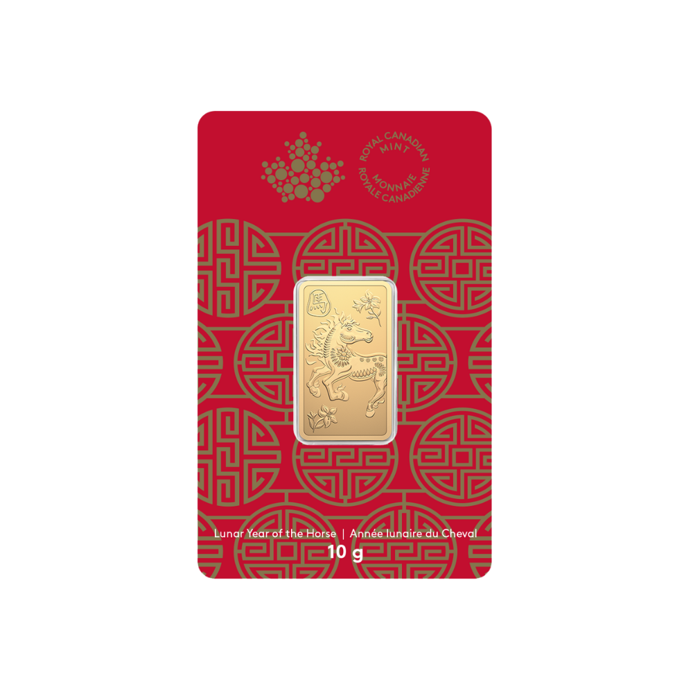 2026 Lunar Year of the Horse 10 g 99.99% Pure Gold Bar (Premium Bullion) ROYAL CANADIAN MINT