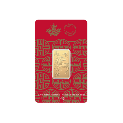 2026 Lunar Year of the Horse 10 g 99.99% Pure Gold Bar (Premium Bullion) ROYAL CANADIAN MINT