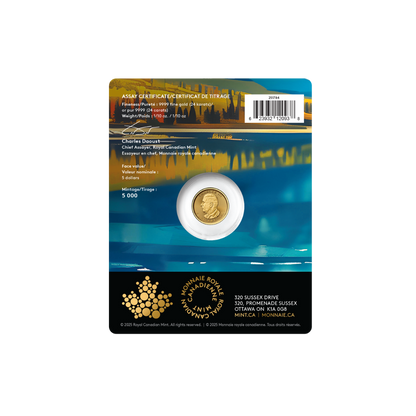 2026 Treasured Gold Maple Leaf: Wolf Privy Mark 1/10 Oz 99.99% Pure Gold Coin (Premium Bullion) Royal Canadian Mint
