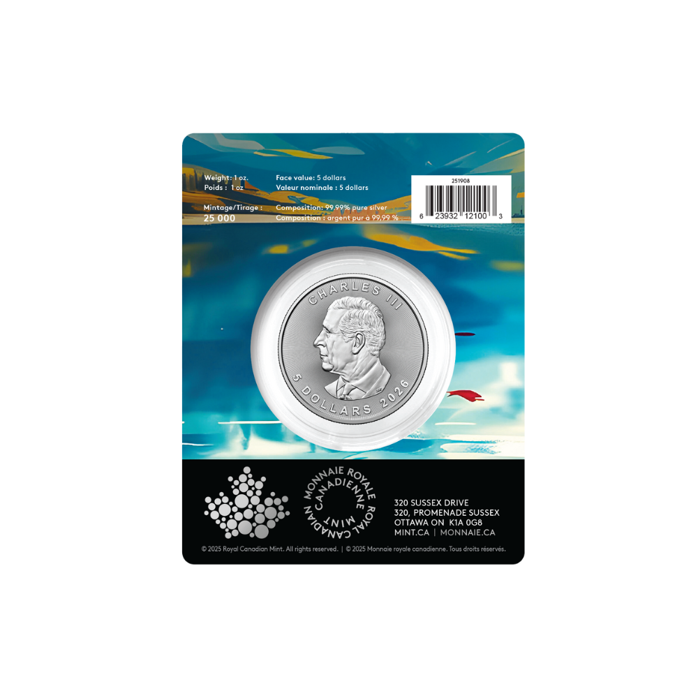 2026 Treasured Silver Maple Leaf: Celebration Privy Mark 1 Oz 99.99% Pure Silver Coin (Premium Bullion) Royal Canadian Mint