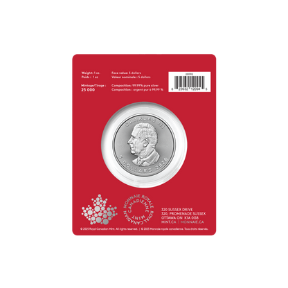 2026 Treasured Silver Maple Leaf: Year of the Horse Privy Mark 1 Oz 99.99% Pure Silver Coin (Premium Bullion) Royal Canadian Mint
